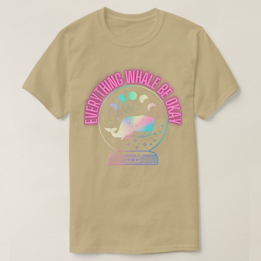Celestial Whale met Moon Phases Holo Neon Waterco T-shirt (Design voorkant)