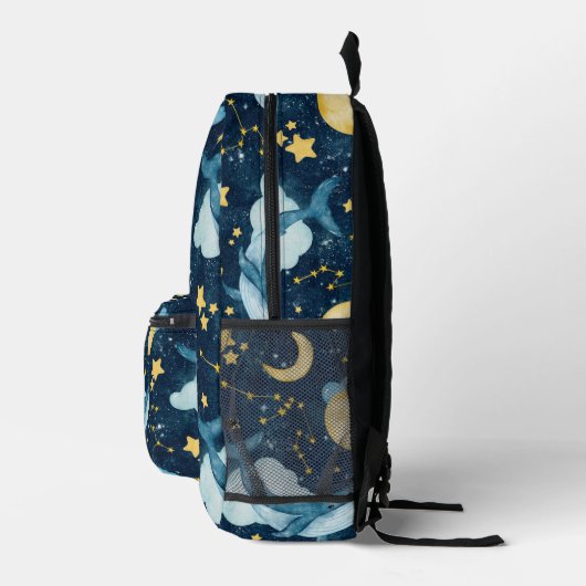 Celestial Whale Onder het Zee Monogram Bedrukte Rugzak (Rechts)