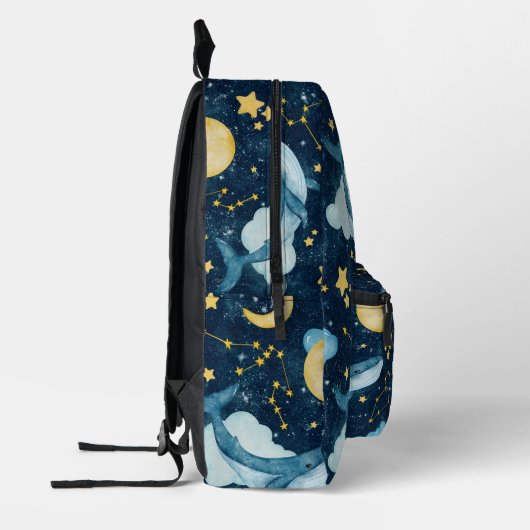 Celestial Whale Onder het Zee Monogram Bedrukte Rugzak (Links)