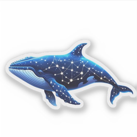Celestial Whale Sticker: Unieke Sterrenconstellati Sticker (Voorkant)