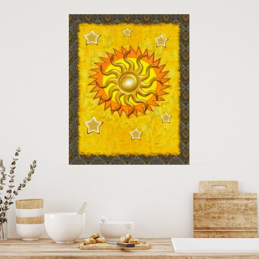Celestial Whimsey Sun Poster (Keuken)