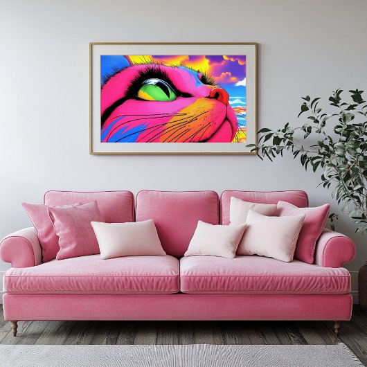 Celestial Whiskers: de droom van een kat Canvas Afdruk