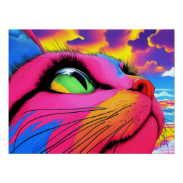 Celestial Whiskers: de droom van een kat Perfect Poster