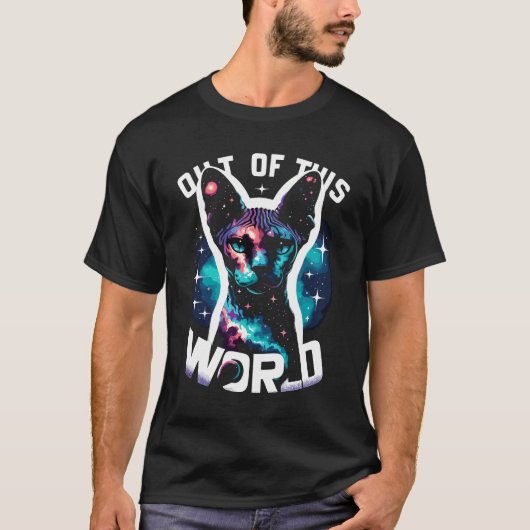Celestial Whiskers - Out of This World Cat T-shirt (Voorkant)