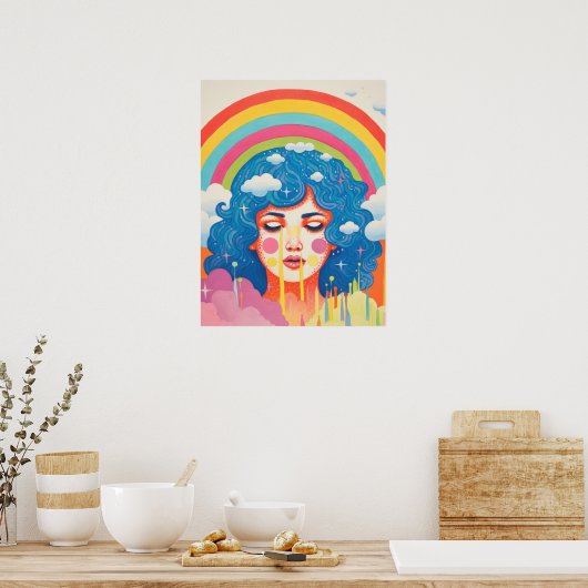 Celestial Whispers: de ruimtharige muze Poster (Keuken)