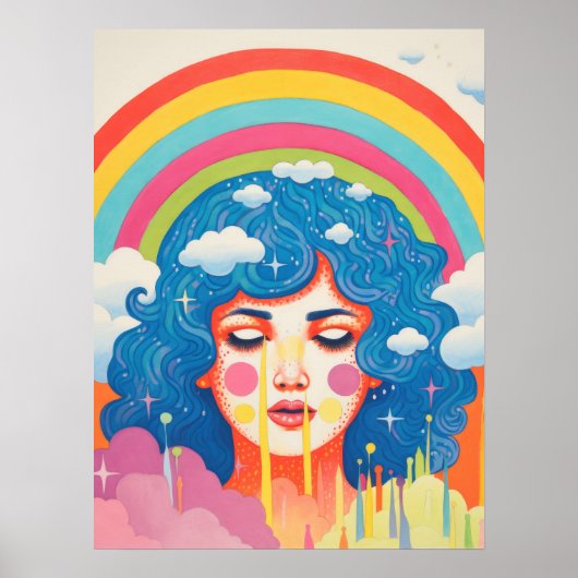 Celestial Whispers: de ruimtharige muze Poster (Voorkant)