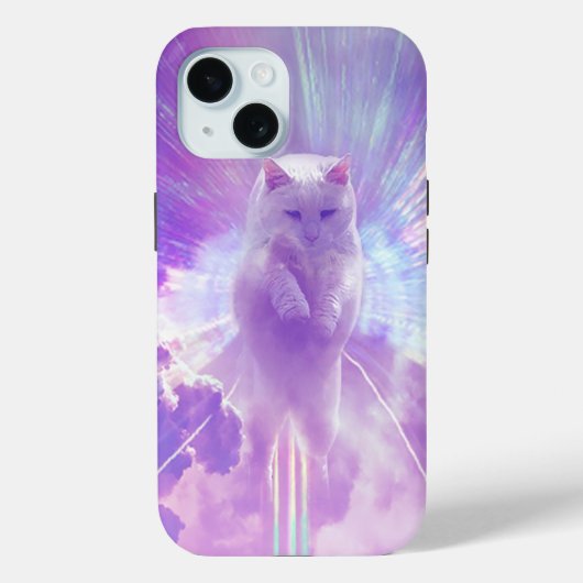 Celestial White Cat – Dromerige en levendige kunst Case-Mate iPhone Case (Achterkant)