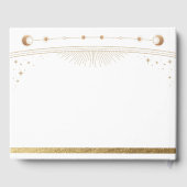 Celestial White Gold Sun Moon Stars Wedding  Gastenboek (Achterkant)