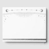 Celestial White Silver Sun Moon Stars Wedding  Gastenboek (Achterkant)