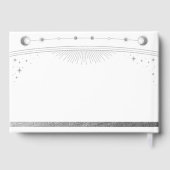 Celestial White Silver Sun Moon Stars Wedding  Gastenboek (Achterkant)