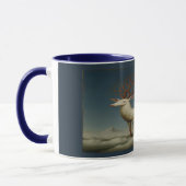 Celestial White Stag Surreal Art Mug Mok (Links)