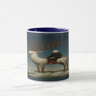 Celestial White Stag Surreal Art Mug Mok