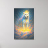 Celestial White Tiger – Divine Rainbow Aura Fantas Canvas Afdruk (Voorkant)