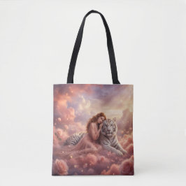 Celestial White Tiger Fantasy Tote Bag