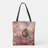 Celestial White Tiger Fantasy Tote Bag (Achterkant)
