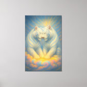 Celestial White Tiger Lovers – Divine Rainbow Clou Canvas Afdruk (Voorkant)