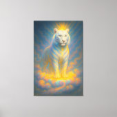 Celestial White Tiger – Radiant Sky Guardian Fanta Canvas Afdruk (Voorkant)