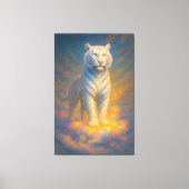 Celestial White Tiger – Rainbow Aura Divine Fantas Canvas Afdruk (Voorkant)