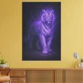 Celestial White Tiger – Sapphire Spirit Surge Canvas Afdruk (Insitu (Woonkamer))