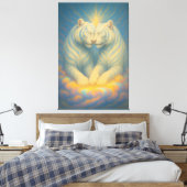 Celestial White Tiger Soulmates – Sacred Light Lov Canvas Afdruk (Insitu (Slaapkamer))