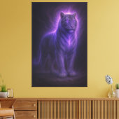 Celestial White Tiger – Stormlit Azure Majesty Canvas Afdruk (Insitu (Woonkamer))