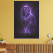 Celestial White Tiger – Thunderborn Azure Glow Canvas Afdruk (Insitu (Woonkamer))