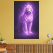Celestial White Tiger – Violet Spirit Ascension Canvas Afdruk (Insitu (Woonkamer))