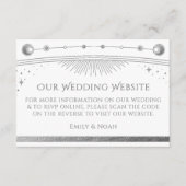 Celestial White Wedding Website RSVP QR Code Informatiekaartje (Voorkant)