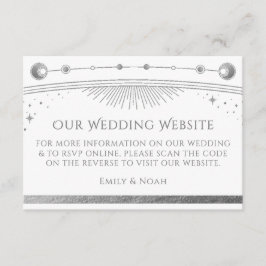 Celestial White Wedding Website RSVP QR Code Informatiekaartje