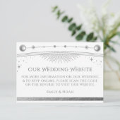 Celestial White Wedding Website RSVP QR Code Informatiekaartje (Staand voorkant)