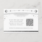 Celestial White Wedding Website RSVP QR Code Informatiekaartje (Achterkant)