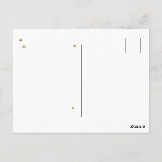 Celestial White Whale and Moon Stars Illustration Briefkaart (Achterkant)