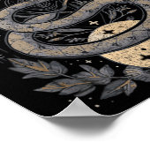 Celestial Wiccan Snake Moth Maan Phases Witch Paga Poster (Hoek)