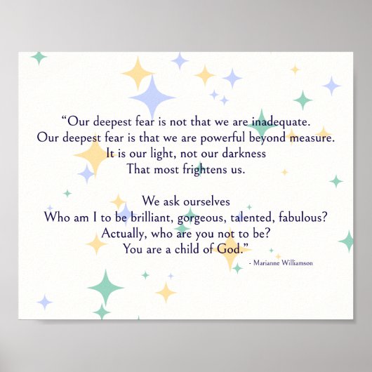 Celestial Williamson, ons diepste angstgedicht Poster (Voorkant)