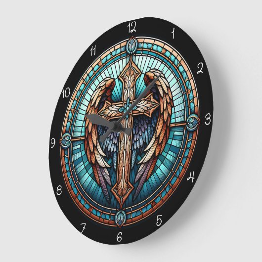 Celestial Winged Cross Grote Klok (Hoek)