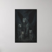 Celestial Winged White Tiger Family – Moonlit Guar Canvas Afdruk (Voorkant)