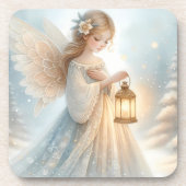 Celestial Winter Angel Lantern of Comfort Bier Onderzetter (Voorkant)