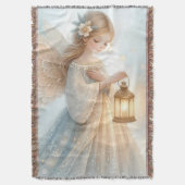 Celestial Winter Angel Lantern of Comfort Deken (Voorkant Verticaal)