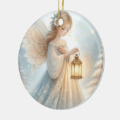 Celestial Winter Angel Lantern of Comfort Keramisch Ornament (Links)