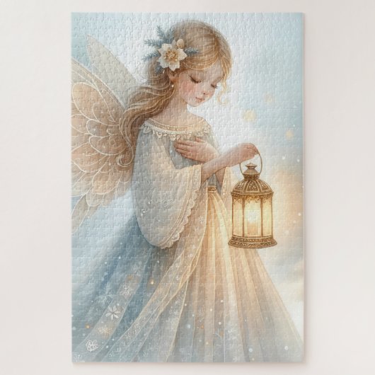 Celestial Winter Angel Lantern of Comfort Legpuzzel (Verticaal)