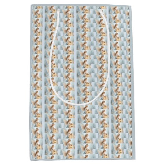 Celestial Winter Angel Lantern of Comfort Medium Cadeauzakje (Voorkant)