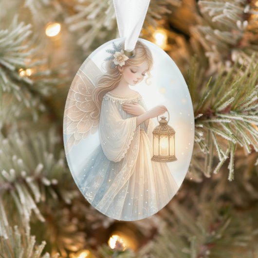 Celestial Winter Angel Lantern of Comfort Ornament (Boom)