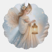 Celestial Winter Angel Lantern of Comfort Ornament Kaart (Achterkant)