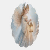 Celestial Winter Angel Lantern of Comfort Ornament Kaart (Rechts)