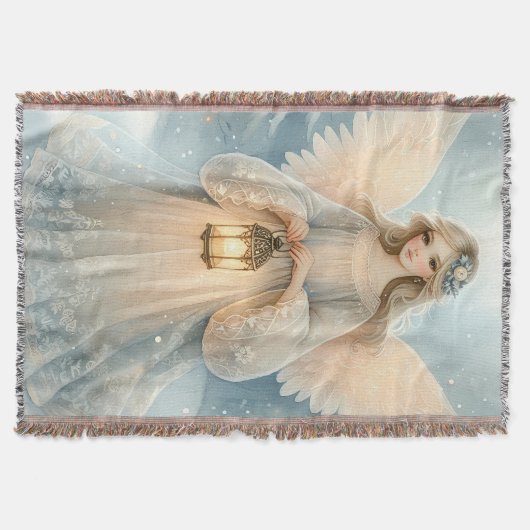 Celestial Winter Angel Lantern of Grace Deken (Voorkant)