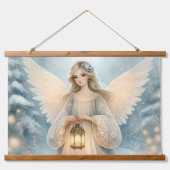 Celestial Winter Angel Lantern of Grace Hangend Wandkleed (Voorkant)