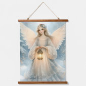 Celestial Winter Angel Lantern of Grace Hangend Wandkleed (Voorkant)