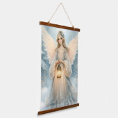 Celestial Winter Angel Lantern of Grace Hangend Wandkleed (Gebogen)