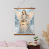 Celestial Winter Angel Lantern of Grace Hangend Wandkleed (Slaapkamer)