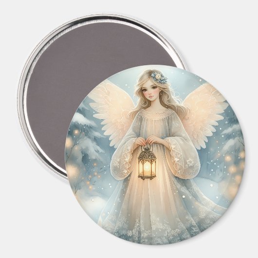 Celestial Winter Angel Lantern of Grace Magneet (Voorkant / Achterkant)
